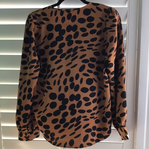 J Crew Cheetah Blouse with ruffle - Picture 3 of 5
